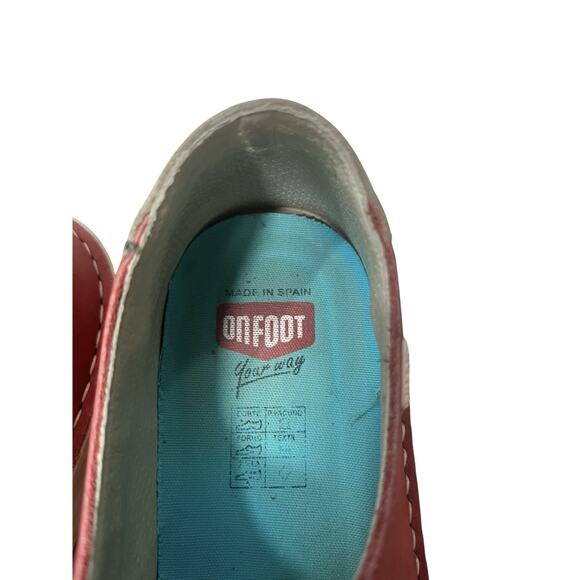 On Foot Your Way Women’s Shoe Red Made In Spain 41 9.5 Comfort Artsy Slip On - Picture 8 of 8
